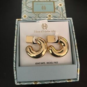 House Of Harlow Gold Hoop Earrings NWT